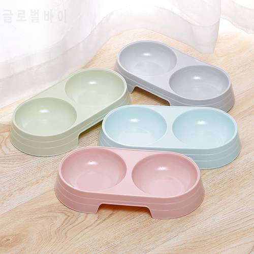 1pc Household Small Dogs Cat Dog Food Cat Food Bowl Double Bowl Export Kitten Water Feeder Plastic Pet Food Bowl Pet Accessories