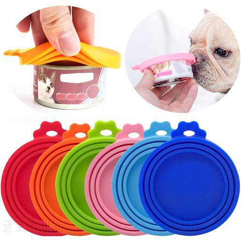 Reusable Pet Food Can Cover Silicone Dogs Cats Storage Tin Cap Lid Seal Cover Pet Supplies Suitable
