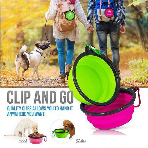 350ML Travel collapsible food water feeding collapsible cup dog cat outdoor travel portable puppy food container feed tray