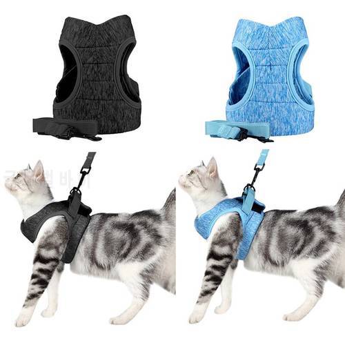 Adjustable Cat Harness Light Weight Foam Padded Cat Harness Vest Escape Proof Soft Harness for Cat with Leash Breathable