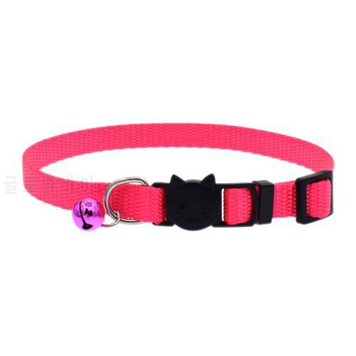 1PC Adjustable Cat Collar With Bell Safety Buckle Kitten Small Dogs Cat Nylon Collars Pet Supplies 2018ing