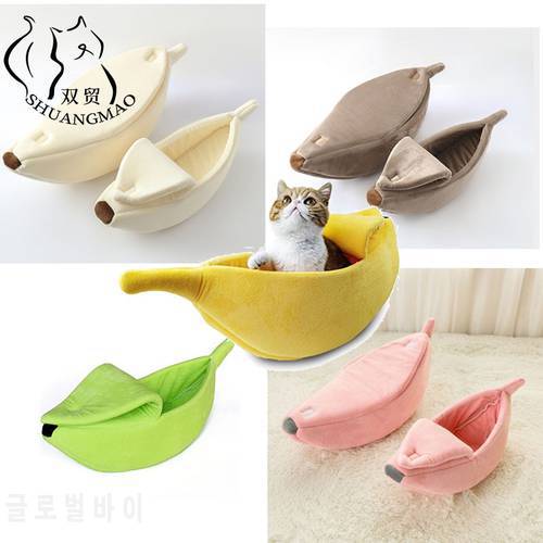 SHUANGMAO Creative Pet Cat House Banana Shape for Cats Bed Mat Durable Kennel Cave kittens Puppy Warm Cushion Pets Dog Supplies