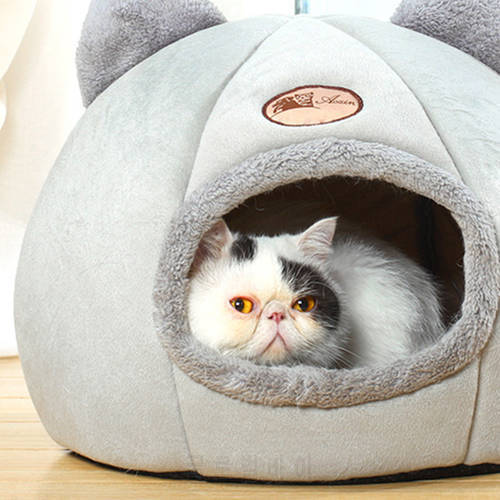 Cat Bed House Warm Deep Sleep Comfort In Winter Little Mat Basket For Cat&39s House Products Pets Tent Cozy Cave Cat Beds Indoor