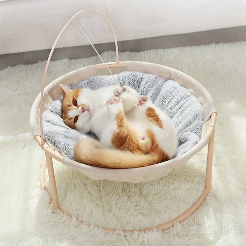 Cat Bed Soft Plush Cat Hammock Detachable Pet Bed with Dangling Ball for Cats Small Dogs Lounger Cute Sleeping House