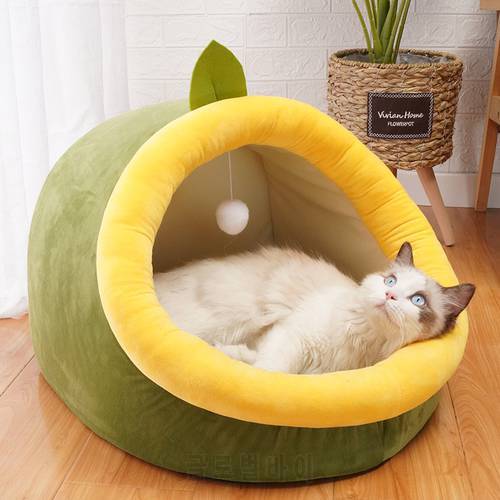 Cozy Pet Bed for Cats Cute Kittens Bed Warm Bed for Small Dog Winter Mat Free Shipping Soft Cave Cat House with Toy Pug Cushion