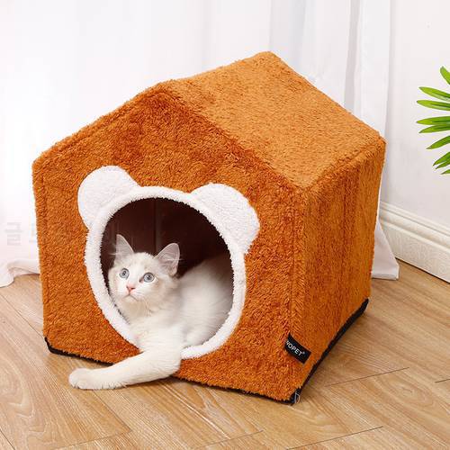 Removable and washable four-season pet house Removable and washable cat litter plush doghouse cat houses
