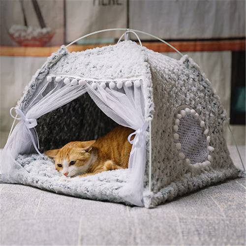 Four seasons universal cathouse cat tent cat house semi-closed princess pet bed doghouse villa summer winter