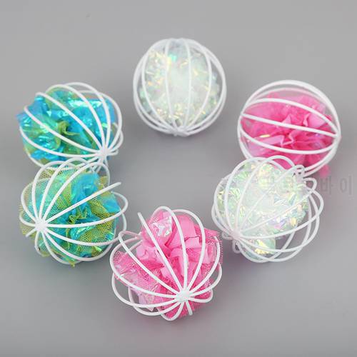 1Pc Funny Candy Color Cat Ball Toy Interactive Crinkle Ball In Cage Cat Play Ball Cat Teaser Cat Ball Toy Pet Supplies For Cat