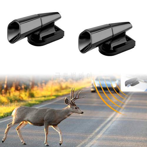 2Pcs Ultrasonic Animal Saving Wind Whistle Cars Motorcycle Deer Warning Repeller Black Whistles warn deer up to 1/4 mile away