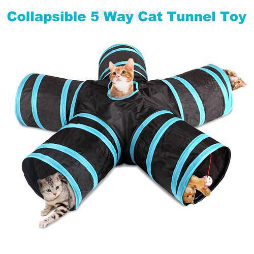 Cat Toys Indoor Cat Tunnel 1/5 Way Pet Play Tunnel Collapsible Tunnel Tube Tunnel Peek Hole Toy Pet Toys for Cats Rabbits