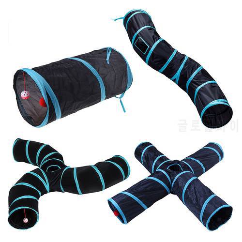 Cat Tunnel Collapsible Pet Play Tunnel Tube Toy with a Bell Toy for Cat Puppy Kitten Indoor Outdoor Cat Training Toy