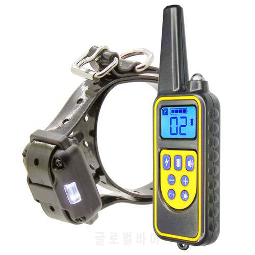 880 Remote Control Electric Dog Training Collar Pet Waterproof Rechargeable with LCD Display for Shock Vibration Sound 433 Mhz