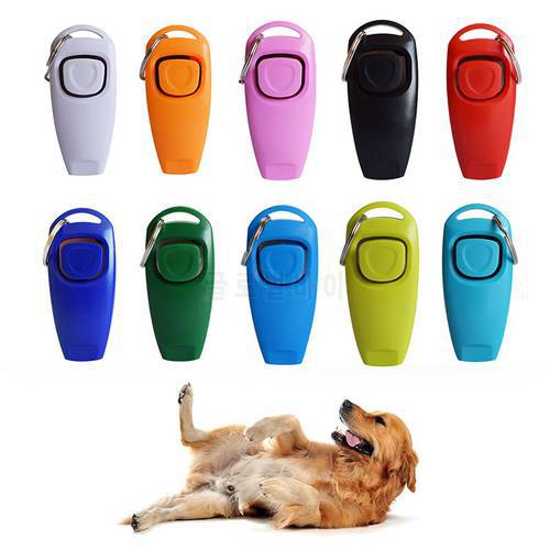 1Pc Dog Clicker & Whistle - Training, Obedience, Pet Trainer Click Puppy with Guide Keyring Pet Supplies Aid Guide Hot Sale