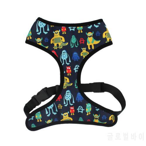 Dog Harness for Chihuahua Pug Small Medium Dogs Nylon Mesh Puppy Cat Harnesses Vest Cut Fanny Monster Pattern Harness