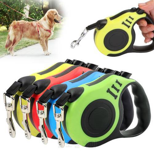 3/5M Durable Dog Leash Automatic Retractable Nylon Cat Lead Extending Puppy Walking Running Roulette