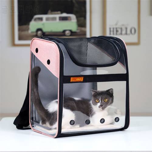 PVC Transparent Pet Cat Bike Backpack Carrier Full View Lucid Dog Outdoor Carrying Bag Large Space Foldable Travel Bag for Cat