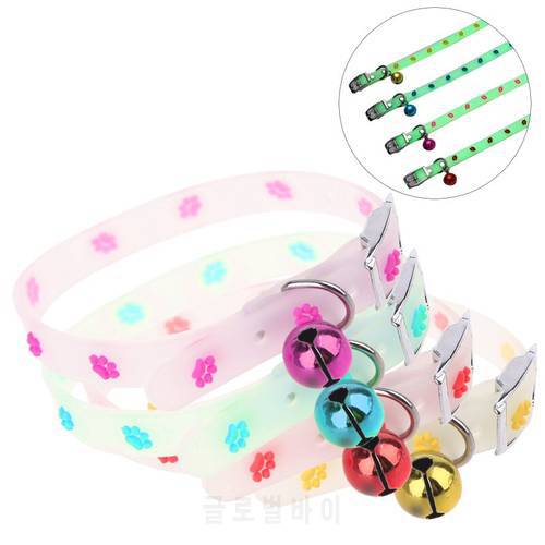 Pet Glowing Collars with Bells Glow at Night Dogs Cats Light Luminous Necklace H58C