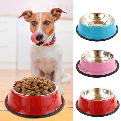 Pet Bowls Stainless Steel Non-Slip Pet Feeder Bowl Pet Water Bowl For Dogs Cats Pet Feeding Supplies Pet Water Food Feeder