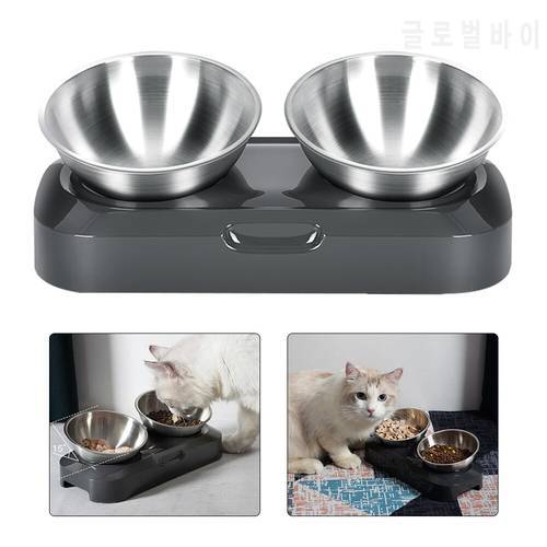 Pet Bowl Pet Feeder Food Water Bowl Feeding Container Stainless Steel Pet Feeding Drinking Dishes For Cat Dog Small Pet Supplies
