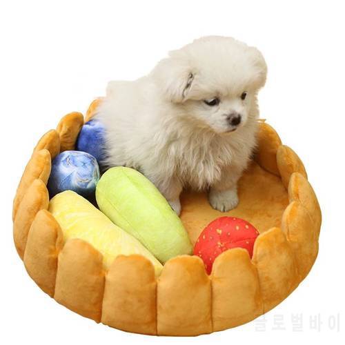 Pet Plush Cat Dog Mat Cushion Cake Roll Cat Nest Winter Warm Pet Mat Fruit Tart Mat Bed