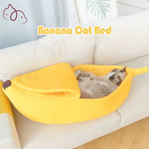 Banana Cat Bed for Cats Winter Cat House for Cats Basket Cat Accessories Warm Cave Cat Bed for Cats Puppy Lounger for Cats Pet