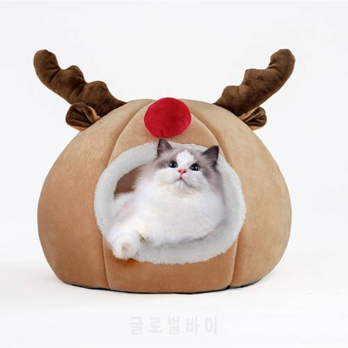 Self-Warming 2 in 1 Foldable Cave Cute Pet Cat Bed Tent House for Cats and Small Dogs