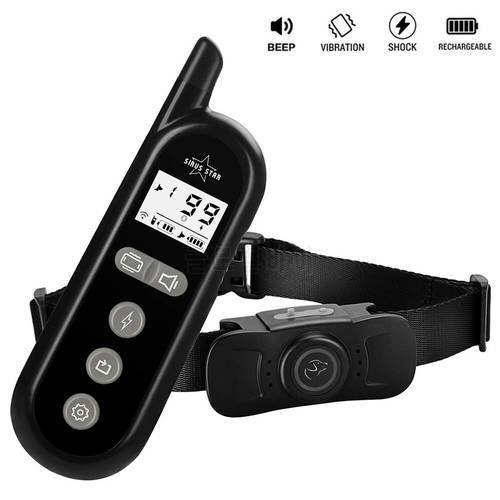 Pet Dog Training Collar Beep Vibration Electric Shock Remote Control Collar Rechargeable Waterproof Dog Training Collar Device