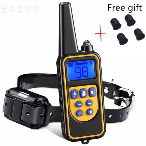 Dog Electric Collar 800m Pet Remote Waterproof Rechargeable With LCD Display For All Size Control Collar Dog Training Collar
