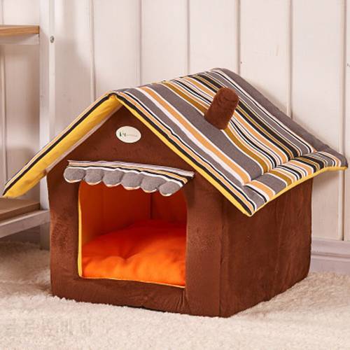 New Fashion Striped Removable Cover Mat Dog House Dog Beds For Small Medium Dogs Pet Products House Pet Beds for Cat Puppy