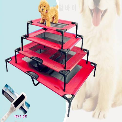 2017 New Assembled Breathable Pet Steel Frame Raised Dog Bed Summer Marching Dog Beds Anti-mite Removable Washable Pet Beds