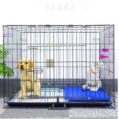Large thickened dog bed durable breathable cage for medium small pet with toilet indoor isolation
