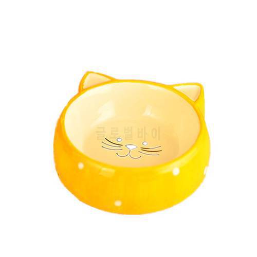 DSOFT 2018 Bowl for dog Pet Bowl Cute Cat Feeding Bowl Cartoon Ceramic Bowl Pet Supplies PBL013