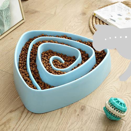 Triangular Pattern Pet Feeding Bowl Non-slip Anti-choke Dogs Feeders Cats Grain Dish Bowls Drink Water Feeder Food Container
