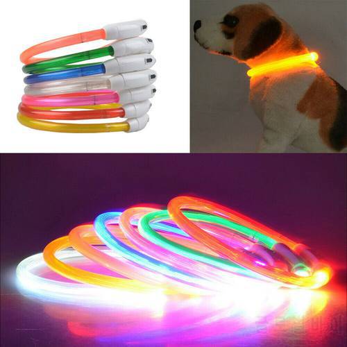 Multicolor LED Pet Dog Collar Cat Puppy Necklace Adjustable USB Rechargeable Cuttable Neck Ring Safety Night Glowing Waterproof