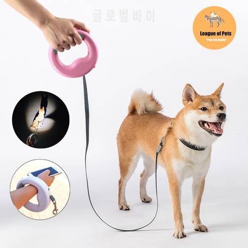 Lights ABS High-Grade Stable Durable 3 Meter Automatic Retractable Dog Traction Rope Leashes Pet Leads