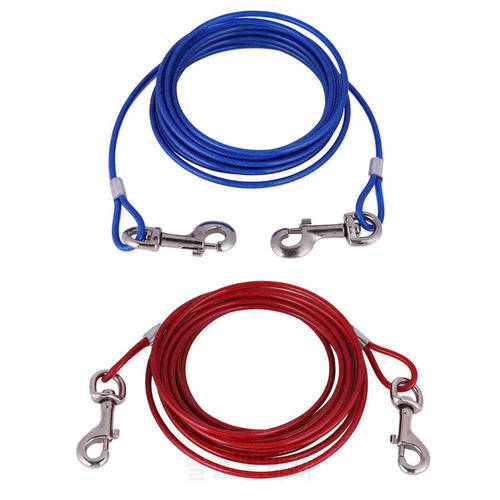 Adjustable Long Steel Wire Dog Leash Outdoor Camping Picnic Strong Pet Safety Cable Rope Dog Strap Cable Dog Leash