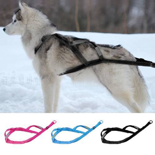 Reflective Dog Sled Harness Winter Warm Sledding Harness Large Dog Strength Weighting Training Strap for Skijoring Scootering