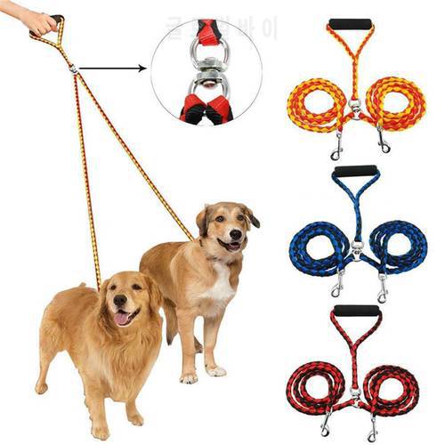 Double Dog Cat Leash No Tangle Two Dogs Walking Leads For 2 Big Small Medium Large Dogs Pets 3 Colors Pet Supplies