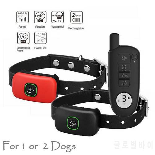 1000ft Pet Dog Training Collar Rechargeable IPX7 Waterproof 3 Training Modes Beep Vibration Shock Pet Trainer E Shock Collar