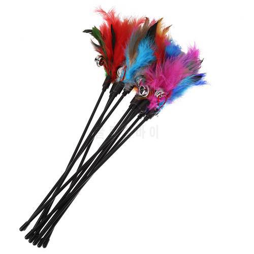 5Pcs Cat Feather Toys Funny Bell Rod Toys for Cat Kitten Playing Interactive Toy for Cats Products Pet Supplies