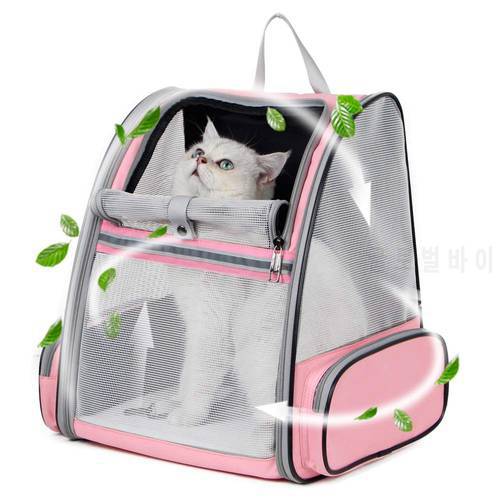 Breathable Cat Carrier Bag Puppy Cat Backpack Cats Box Cage Small Dog Pet Travel Carrier Handbag Outdoor Hiking Space Capsule