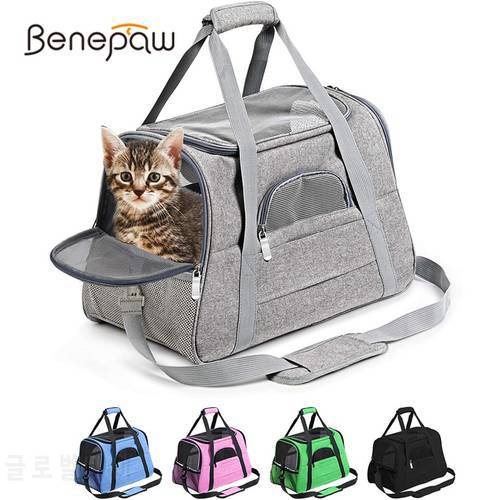 Benepaw Strong Cat Carrying Bag Waterproof Top Window Safety Leash Fleece Mat Kitten Puppy Pet Carrier For Small Dogs Travel
