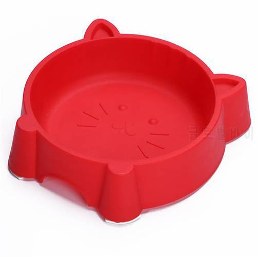 1pc Pet Bowl Plastic Cat Shape Anti-Skid Bowl Creative Portable Multipurpose Cat Dog Bowls Pet Feeding Supplies Pet Feeder