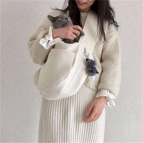 Handmade Cat Kitten Carrier Bags Pet Puppy Dog Carriers Breathable Outdoor Travel Handbag Canvas Single Shoulder Cat Bag Tote