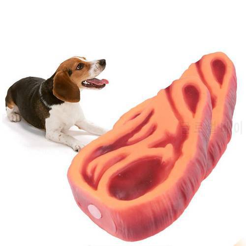 Legendog 1pc Dog Toy Meat Shape Teeth Cleaning Dog Toy Squeaky Chew Toys For Small Medium Dogs Pet Supplies