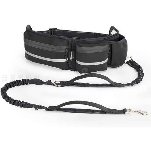 Dog traction rope nylon reflective pet supplies dog harness collar jogging adjustable belt waist bag traction belt rope
