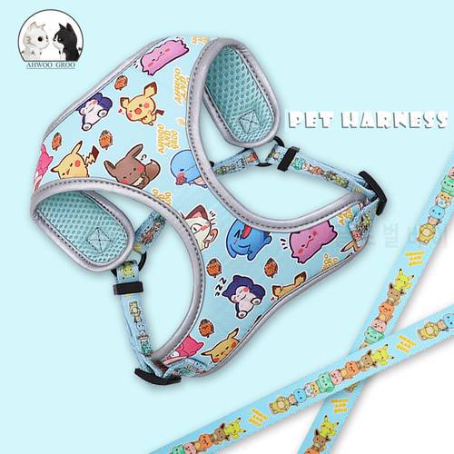 personalized Reflective Dog Cat Harness Vest Pet Adjustable Walking Leash Set for Puppy Small Medium Dogs Chihuahua Pet Supplies