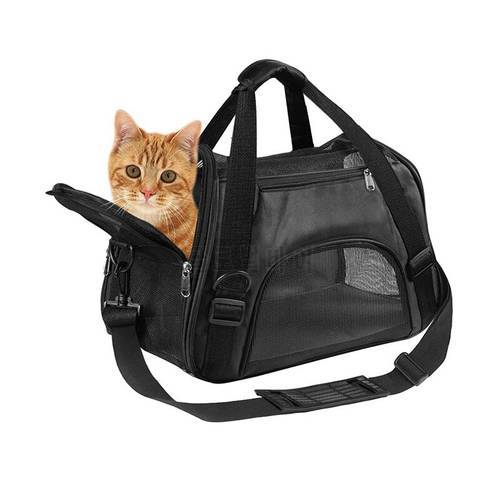 Outdoor Black Carrying Bag Pet Carrying Shoulder Tote Bag Fashionable Breathable Folding Cats Dogs Carrying Shoulder Bags
