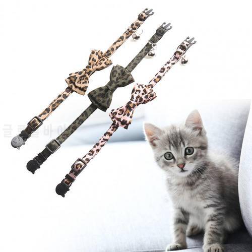 Leopard Pattern Cat Collar Practical Removable Fabric Cat Collar with Bell for Pets Supplies