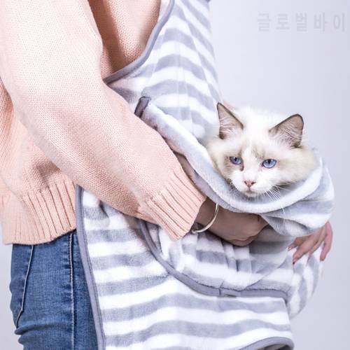 Coral Velvet Rabbit Cat Hair Apron Puppy Cat Dog Carrying Backpack Anti-stick Hair Hug Dog Clothes Hold for Cat Pocket Bag Beds